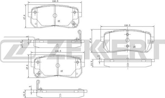 Zekkert BS-1811 - Гальмівні колодки, дискові гальма autozip.com.ua