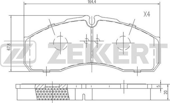 Zekkert BS-1883 - Гальмівні колодки, дискові гальма autozip.com.ua