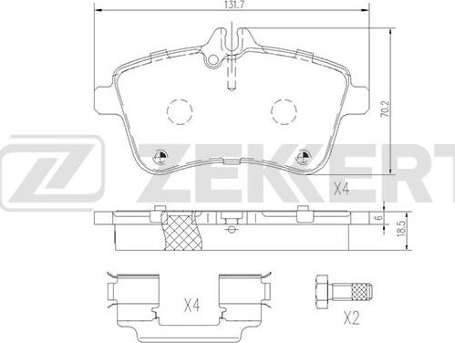 Zekkert BS-1831 - Гальмівні колодки, дискові гальма autozip.com.ua