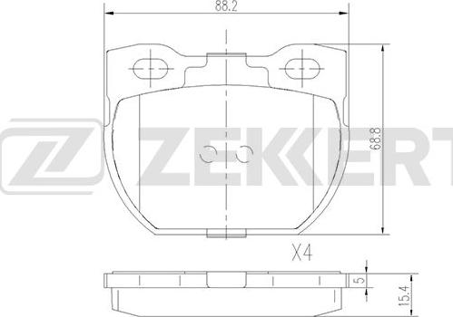 Zekkert BS-1826 - Гальмівні колодки, дискові гальма autozip.com.ua