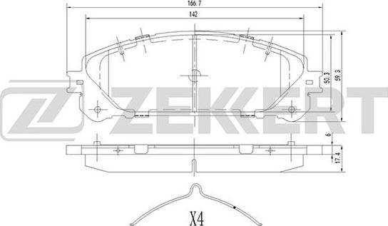 Zekkert BS-1872 - Гальмівні колодки, дискові гальма autozip.com.ua