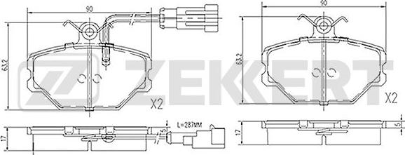 Zekkert BS-1395 - Гальмівні колодки, дискові гальма autozip.com.ua