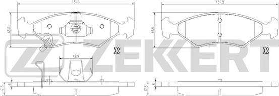 Zekkert BS-1392 - Гальмівні колодки, дискові гальма autozip.com.ua