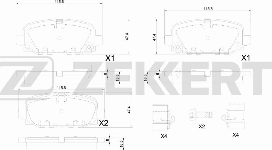 Zekkert BS-1354 - Гальмівні колодки, дискові гальма autozip.com.ua