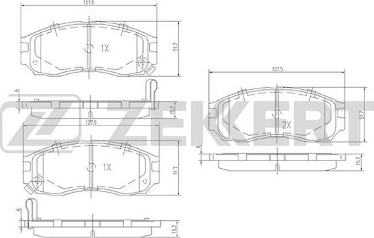 Zekkert BS-1355 - Гальмівні колодки, дискові гальма autozip.com.ua