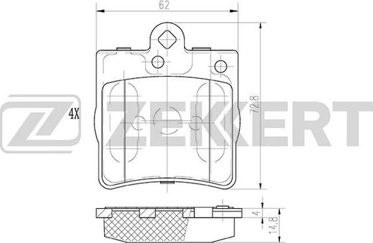 Zekkert BS-1350 - Гальмівні колодки, дискові гальма autozip.com.ua