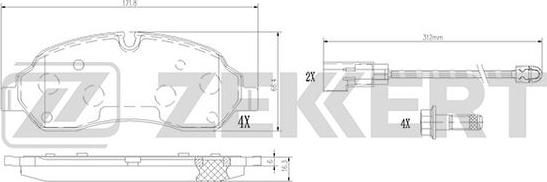 Zekkert BS-1368 - Гальмівні колодки, дискові гальма autozip.com.ua
