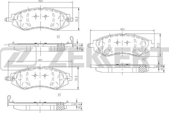 Zekkert BS-1309 - Гальмівні колодки, дискові гальма autozip.com.ua