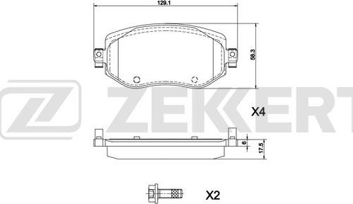 Zekkert BS-1304 - Гальмівні колодки, дискові гальма autozip.com.ua