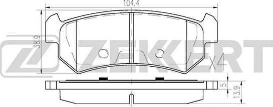 Zekkert BS-1308 - Гальмівні колодки, дискові гальма autozip.com.ua