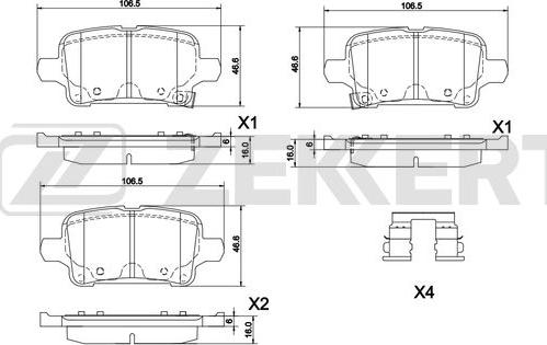 Zekkert BS-1303 - Гальмівні колодки, дискові гальма autozip.com.ua