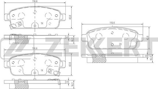 Zekkert BS-1302 - Гальмівні колодки, дискові гальма autozip.com.ua