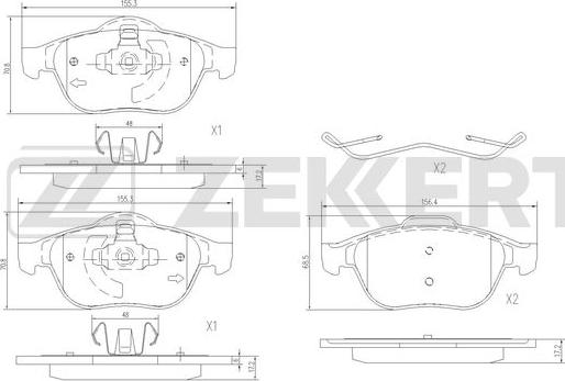 Zekkert BS-1318 - Гальмівні колодки, дискові гальма autozip.com.ua