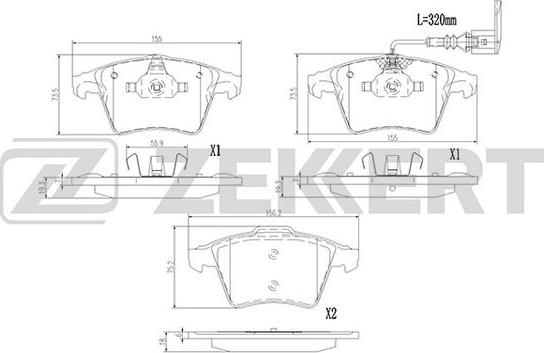 Zekkert BS-1384 - Гальмівні колодки, дискові гальма autozip.com.ua