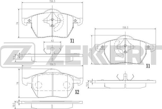 Zekkert BS-1380 - Гальмівні колодки, дискові гальма autozip.com.ua