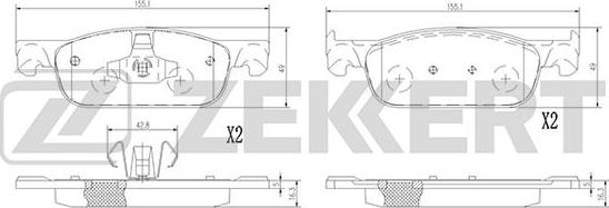 Zekkert BS-1378 - Гальмівні колодки, дискові гальма autozip.com.ua