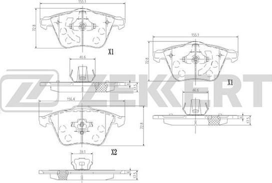 Zekkert BS-1377 - Гальмівні колодки, дискові гальма autozip.com.ua