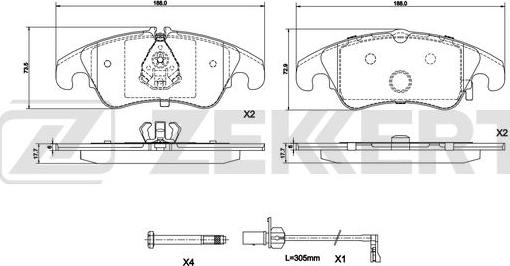 Zekkert BS-1292 - Гальмівні колодки, дискові гальма autozip.com.ua