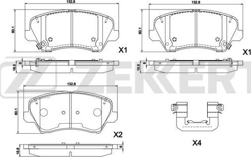 Zekkert BS-1297 - Гальмівні колодки, дискові гальма autozip.com.ua