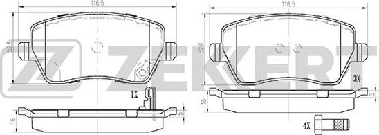 Zekkert BS-1248 - Гальмівні колодки, дискові гальма autozip.com.ua