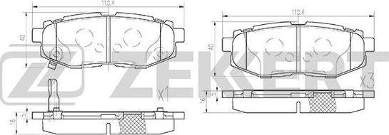 Zekkert BS-1247 - Гальмівні колодки, дискові гальма autozip.com.ua