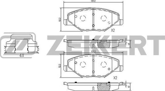 Zekkert BS-1251 - Гальмівні колодки, дискові гальма autozip.com.ua