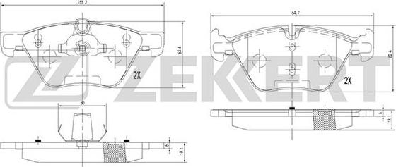 Zekkert BS-1252 - Гальмівні колодки, дискові гальма autozip.com.ua