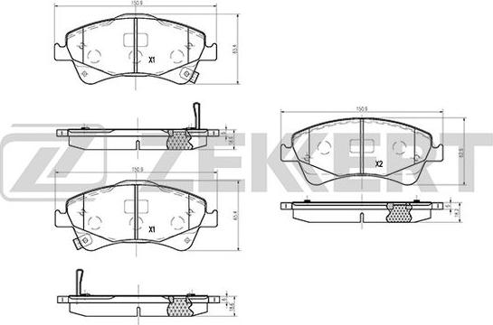 Zekkert BS-1263 - Гальмівні колодки, дискові гальма autozip.com.ua