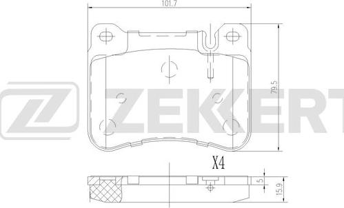 Zekkert BS-1208 - Гальмівні колодки, дискові гальма autozip.com.ua