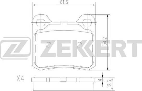 Zekkert BS-1215 - Гальмівні колодки, дискові гальма autozip.com.ua