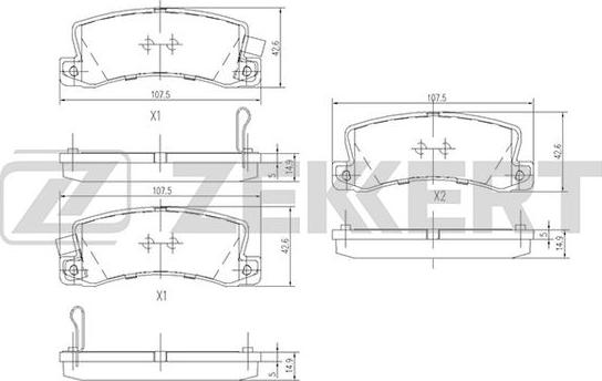 Zekkert BS-1216 - Гальмівні колодки, дискові гальма autozip.com.ua