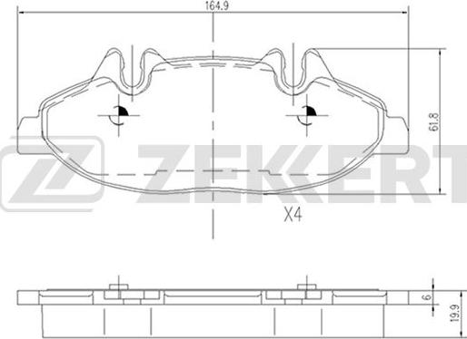 Zekkert BS-1213 - Гальмівні колодки, дискові гальма autozip.com.ua