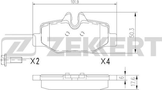 Zekkert BS-1212 - Гальмівні колодки, дискові гальма autozip.com.ua