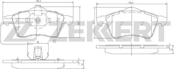 Zekkert BS-1282 - Гальмівні колодки, дискові гальма autozip.com.ua