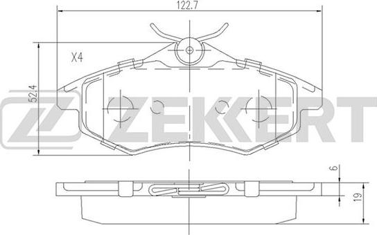 Zekkert BS-1235 - Гальмівні колодки, дискові гальма autozip.com.ua