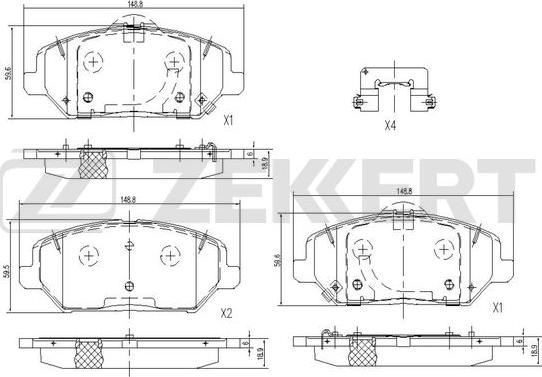 Zekkert BS-1236 - Гальмівні колодки, дискові гальма autozip.com.ua