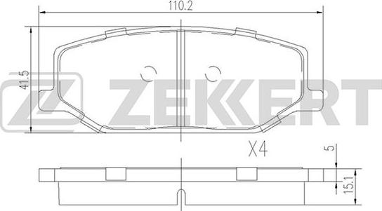 Zekkert BS-1231 - Гальмівні колодки, дискові гальма autozip.com.ua