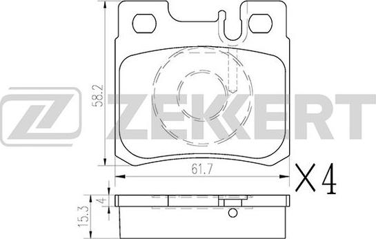 Zekkert BS-1233 - Гальмівні колодки, дискові гальма autozip.com.ua