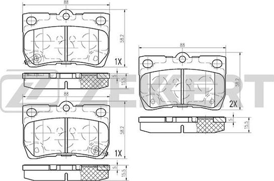 Zekkert BS-1224 - Гальмівні колодки, дискові гальма autozip.com.ua