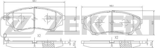 Zekkert BS-1225 - Гальмівні колодки, дискові гальма autozip.com.ua