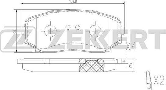 Zekkert BS-1228 - Гальмівні колодки, дискові гальма autozip.com.ua