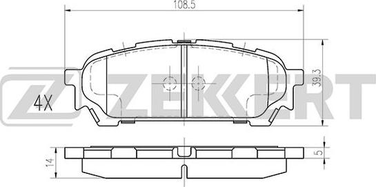 Zekkert BS-1223 - Гальмівні колодки, дискові гальма autozip.com.ua
