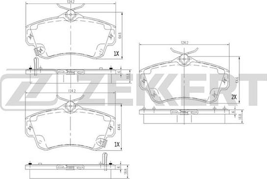 Zekkert BS-1279 - Гальмівні колодки, дискові гальма autozip.com.ua