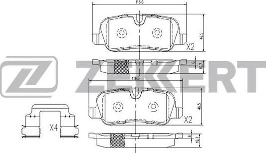 Zekkert BS-1272 - Гальмівні колодки, дискові гальма autozip.com.ua