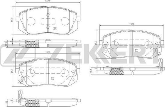 Zekkert BS-1791 - Гальмівні колодки, дискові гальма autozip.com.ua