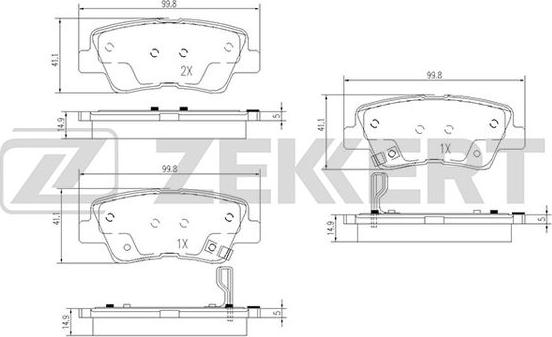 Zekkert BS-1788 - Гальмівні колодки, дискові гальма autozip.com.ua