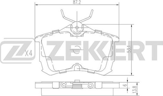 Zekkert BS-1736 - Гальмівні колодки, дискові гальма autozip.com.ua