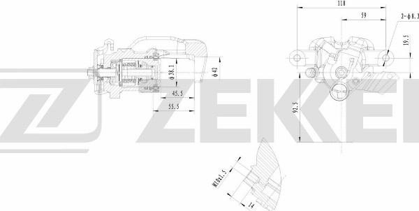Zekkert BS-8381 - Гальмівний супорт autozip.com.ua