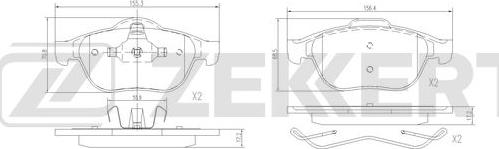 Zekkert BS-3044 - Гальмівні колодки, дискові гальма autozip.com.ua