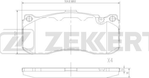 Zekkert BS-3046 - Гальмівні колодки, дискові гальма autozip.com.ua